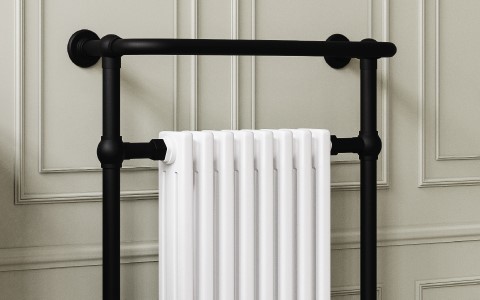 Traditional Matt Black Towel Radiator